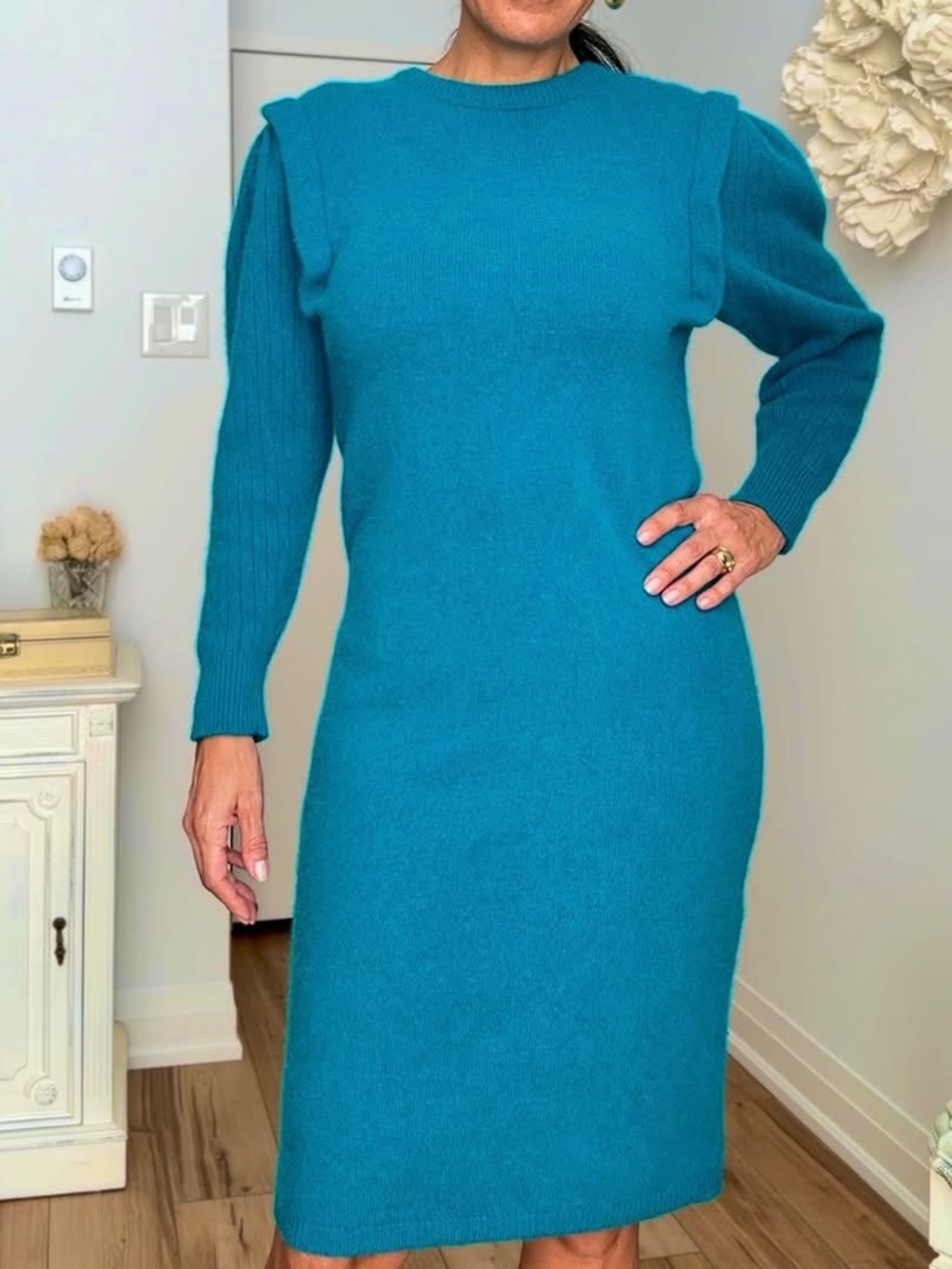 VINTAGE 90s MAGNOLIA LAMBSWOOL & ANGORA KNIT DRESS